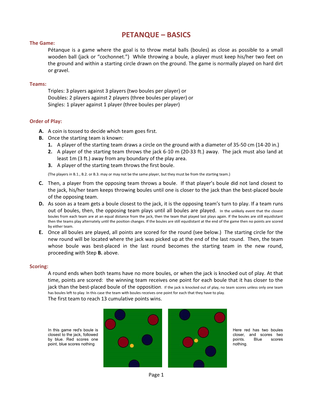 Petanque – Basics