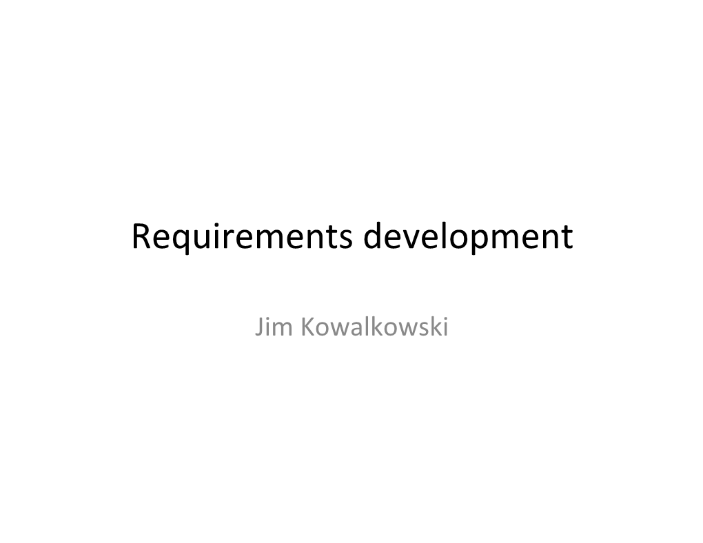 Requirements Development