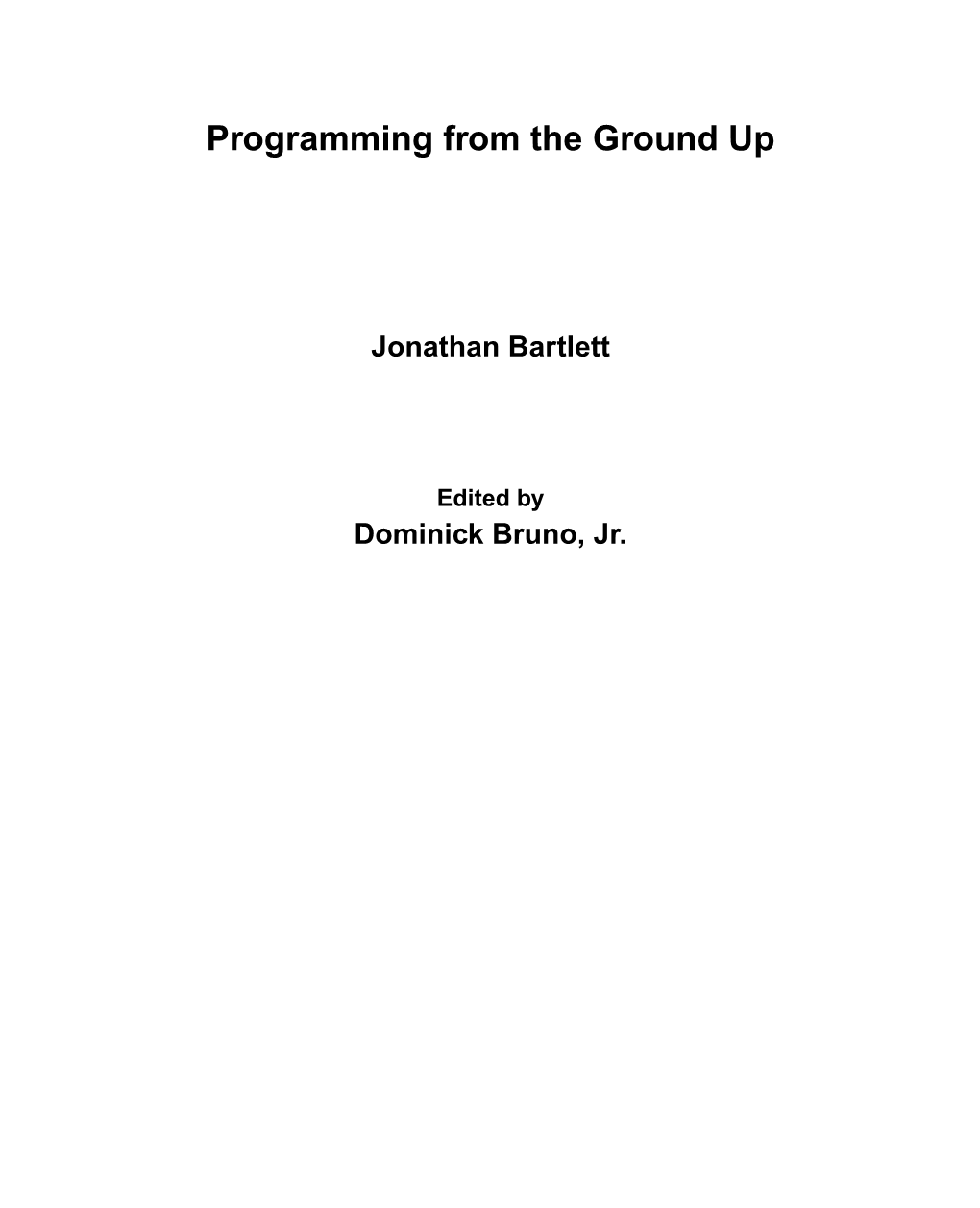 Programming from the Ground Up