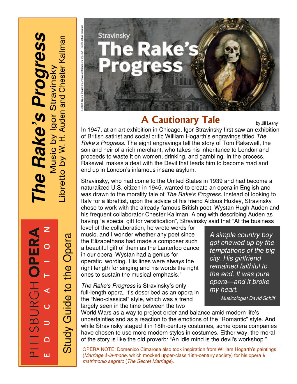 Study Guide for the Rake's Progress 2016.Pub