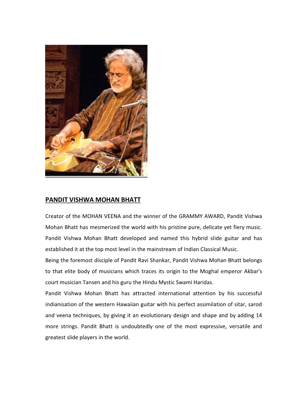 Pandit Vishwa Mohan Bhatt