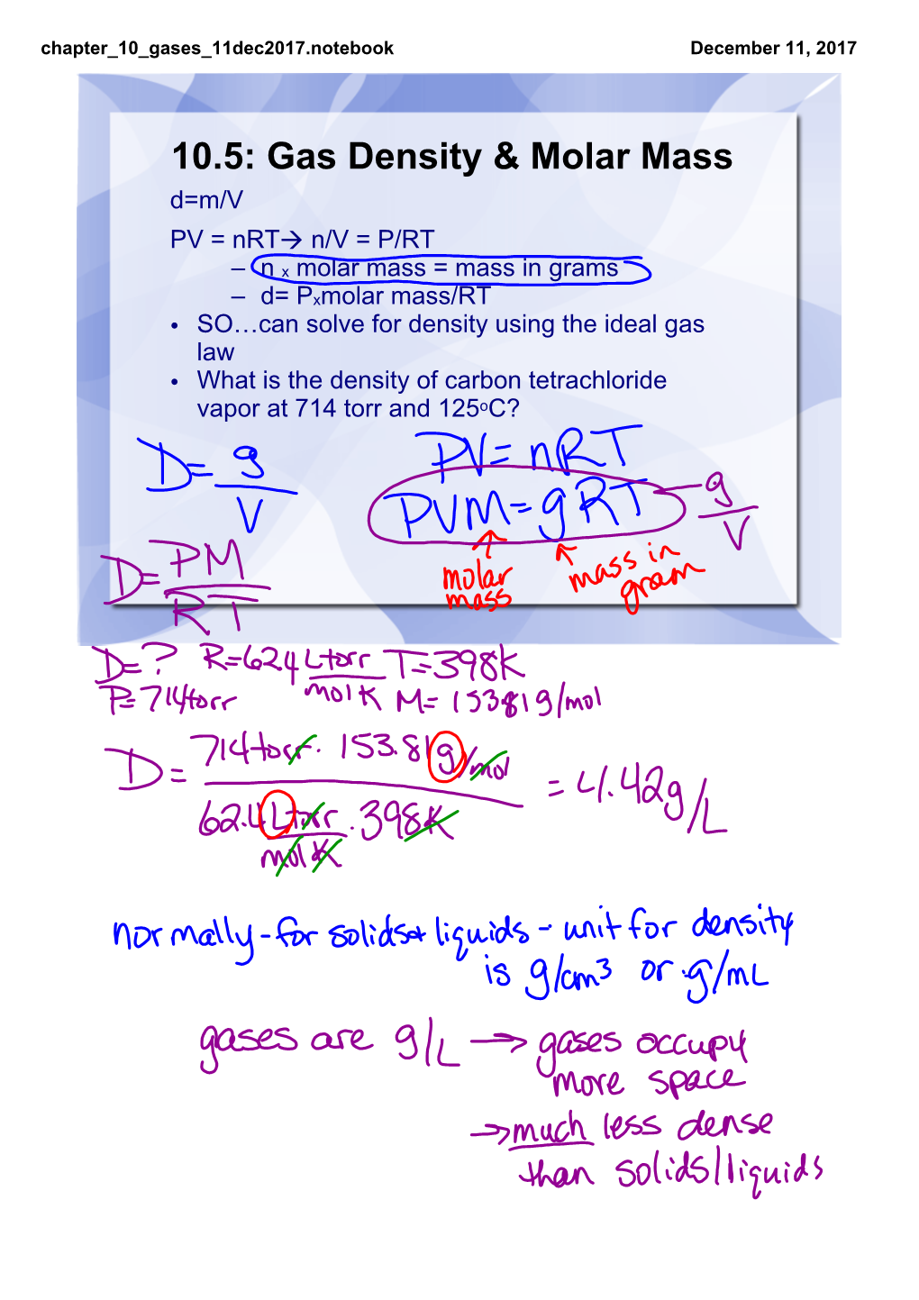 10.5: Gas Density & Molar Mass