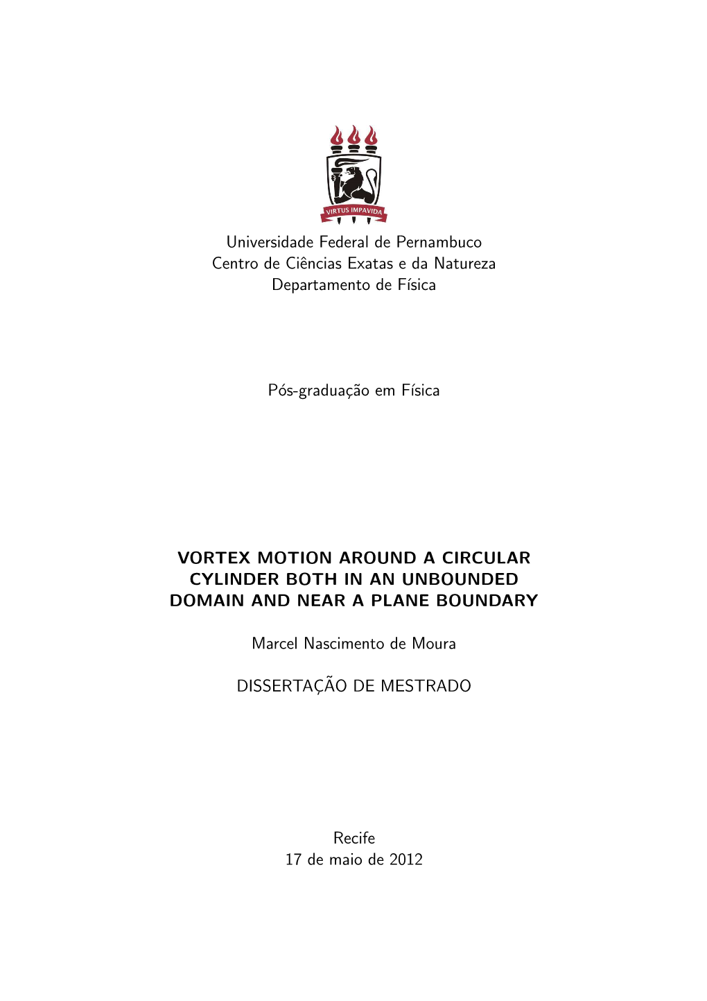 Universidade Federal De Pernambuco Centro De Ciências Exatas E Da