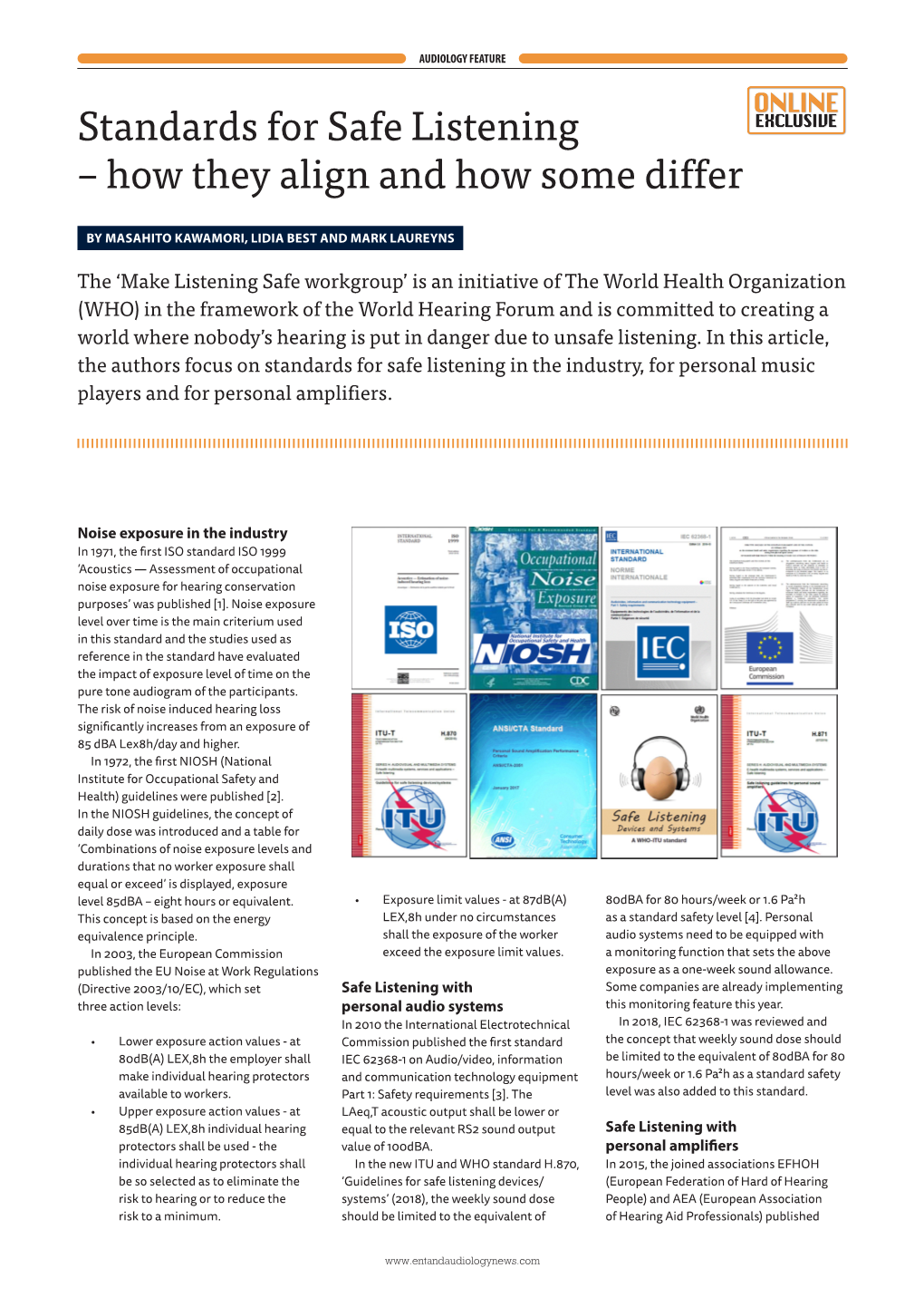 Standards for Safe Listening – How They Align and How Some Differ