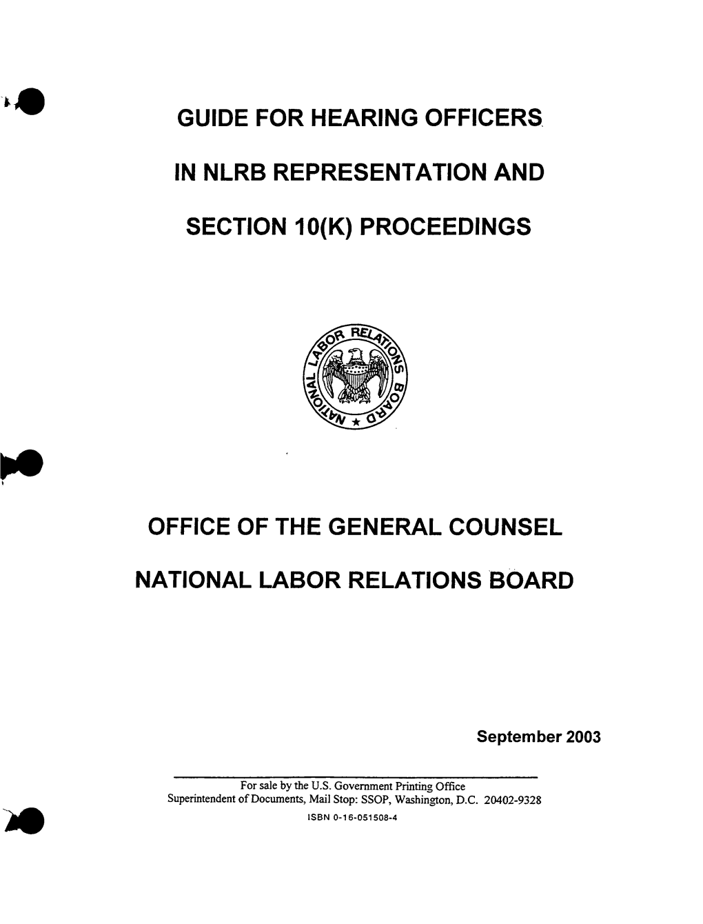 NLRB Guide for Hearing Officers