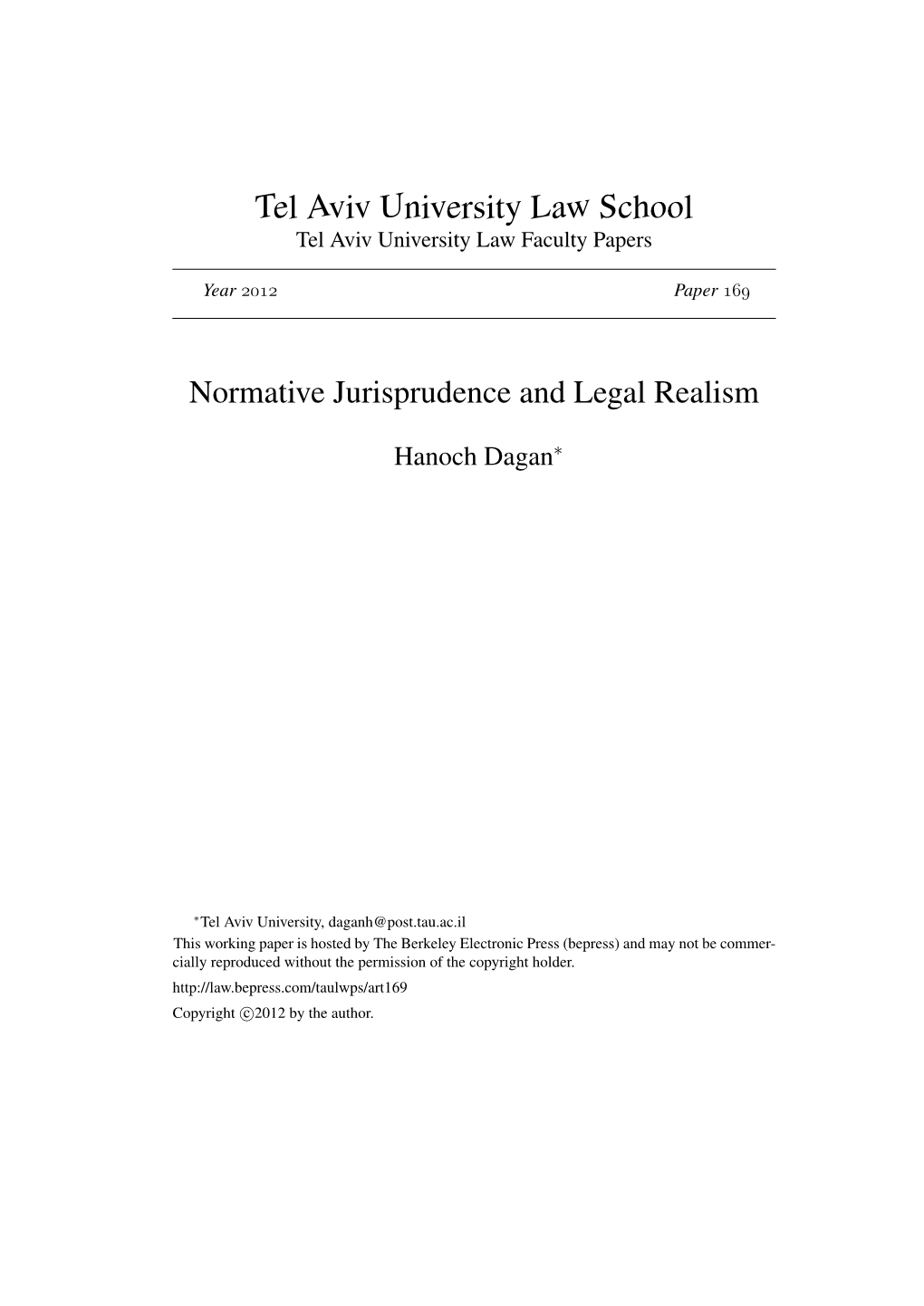 Normative Jurisprudence and Legal Realism