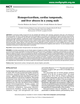 Hemopericardium, Cardiac Tamponade, and Liver Abscess in a Young Male Vitorino Modesto Dos Santos,* Lister Arruda Modesto Dos Santos‡