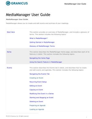 Mediamanager User Guide