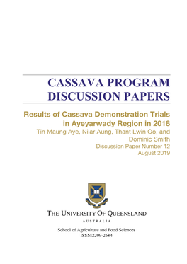 Results of Cassava Demonstration Trials In