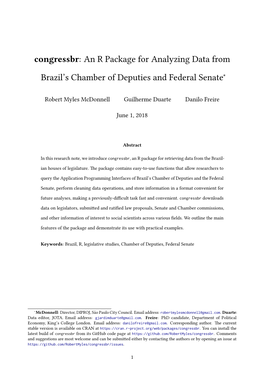 An R Package for Analyzing Data from Brazil's Chamber Of