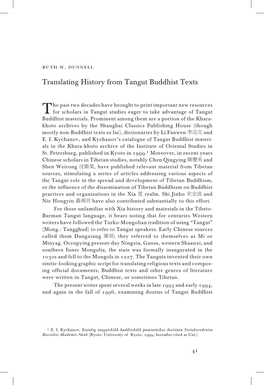 Translating History from Tangut Buddhist Texts