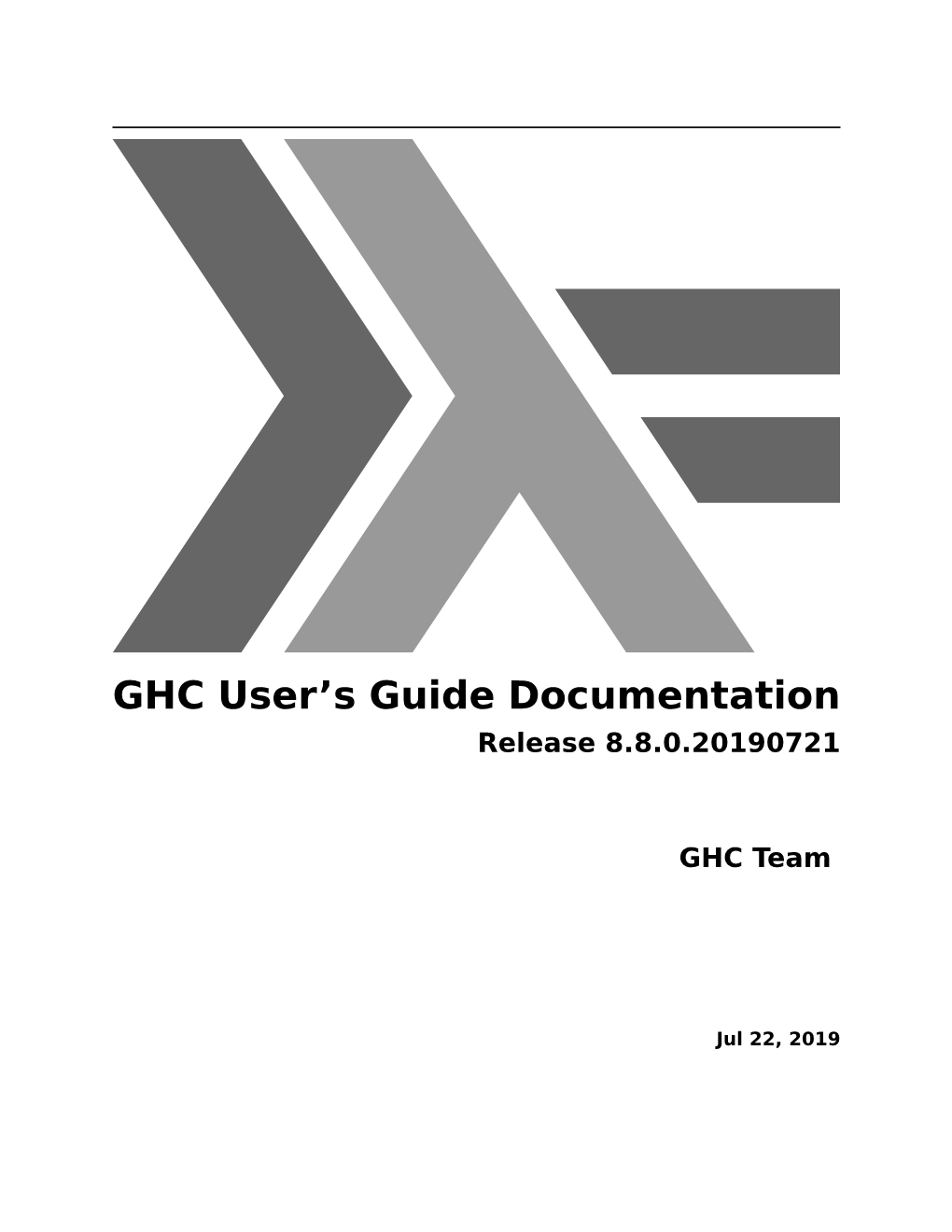 GHC User's Guide Documentation