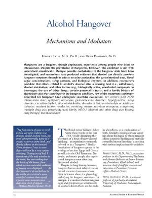 Alcohol Hangover: Mechanisms and Mediators