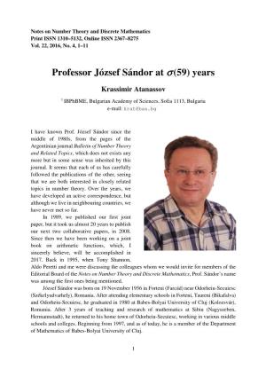 Professor József Sándor at S