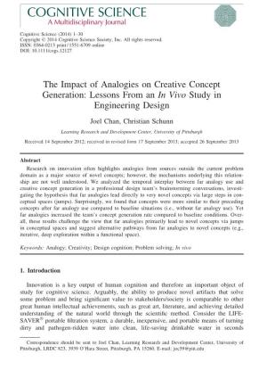 The Impact of Analogies on Creative Concept Generation: Lessons from an in Vivo Study in Engineering Design