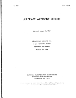 Aircraft Accident Report