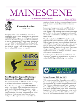 MAINESCENE Year9 Issue1, Winter 2017-2018