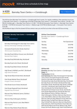 X20 Bus Time Schedule & Line Route