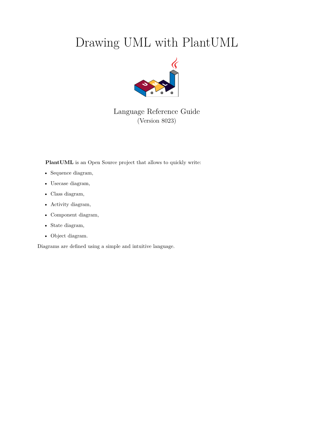 Plantuml Language Reference Guide (Version 8023) 1 of 120 1.4 Use Non-Letters in Participants 1 SEQUENCE DIAGRAM