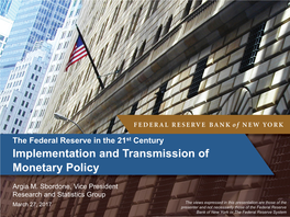 Argia M. Sbordone on Implementation and Transmission of Monetary Policy