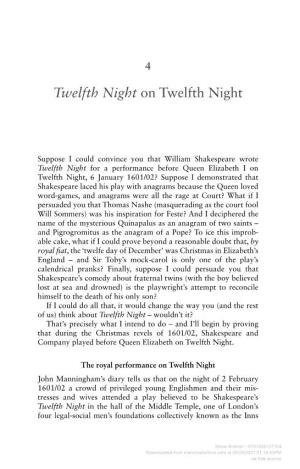 Twelfth Night on Twelfth Night