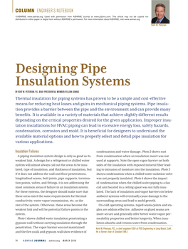 Designing Pipe Insulation Systems by KENT W