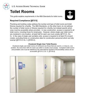 Toilet Rooms This Guide Explains Requirements in the ABA Standards for Toilet Rooms
