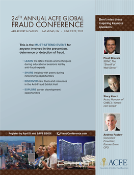 24Th Annual ACFE Global Fraud Conference in Las Vegas, Nev