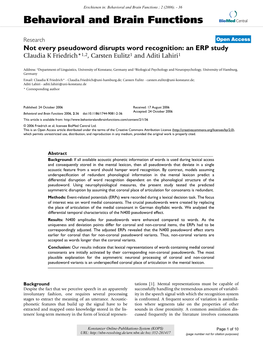 Not Every Pseudoword Disrupts Word Recognition : an ERP Study