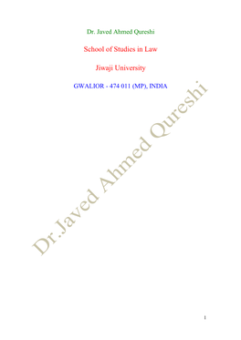 School of Studies in Law Jiwaji University