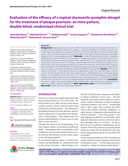 Evaluation of the Efficacy of a Topical Chamomile-Pumpkin Oleogel for the Treatment of Plaque Psoriasis: an Intra-Patient, Double-Blind, Randomized Clinical Trial