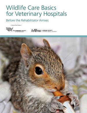 Wildlife Care Basics for Veterinary Hospitals Before the Rehabilitator Arrives a Word About Author The