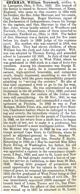 '-Siiirma"N;'Willinm -Tecl~Mseh, Soldier, B. in Lancaster, Ohio, 8 Feb., 1820