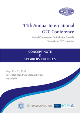 11Th Annual International G20 Conference Global Cooperation for Inclusive Growth: Views from G20 Countries