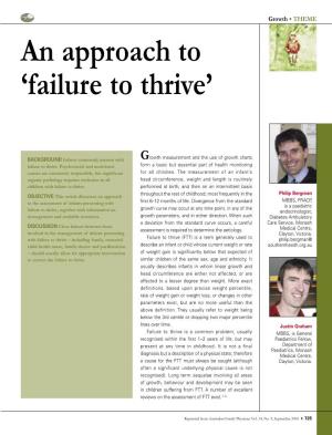 An Approach to 'Failure to Thrive'