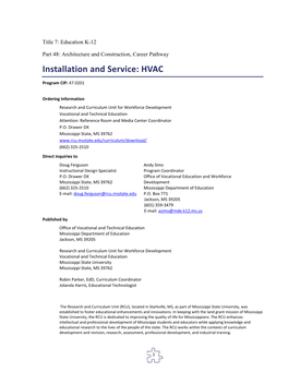 Installation and Service: HVAC