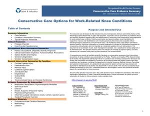 Conservative Care Options for Work-Related Knee Conditions