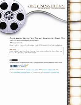 Comic Venus: Women and Comedy in American Silent Film Joshua Louis Moss California State University, Chico Jlmoss@Csuchico.Edu