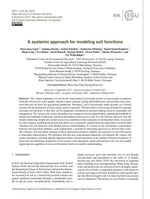 A Systemic Approach for Modeling Soil Functions