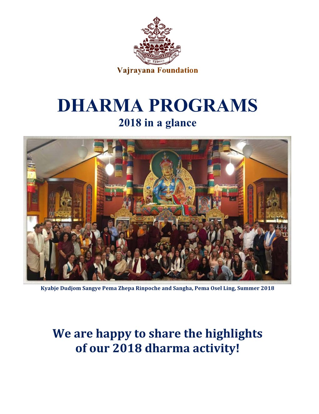 Dharma Newsletter 2018