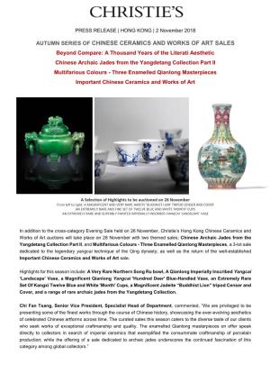 Autumn Series of Chinese Ceramics and Works of Art Sales