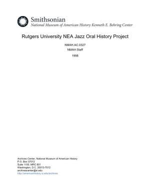 Rutgers University NEA Jazz Oral History Project
