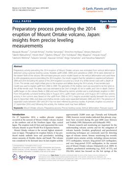 Preparatory Process Preceding the 2014