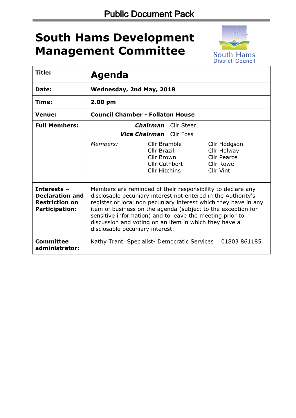 (Public Pack)Agenda Document for South Hams Development