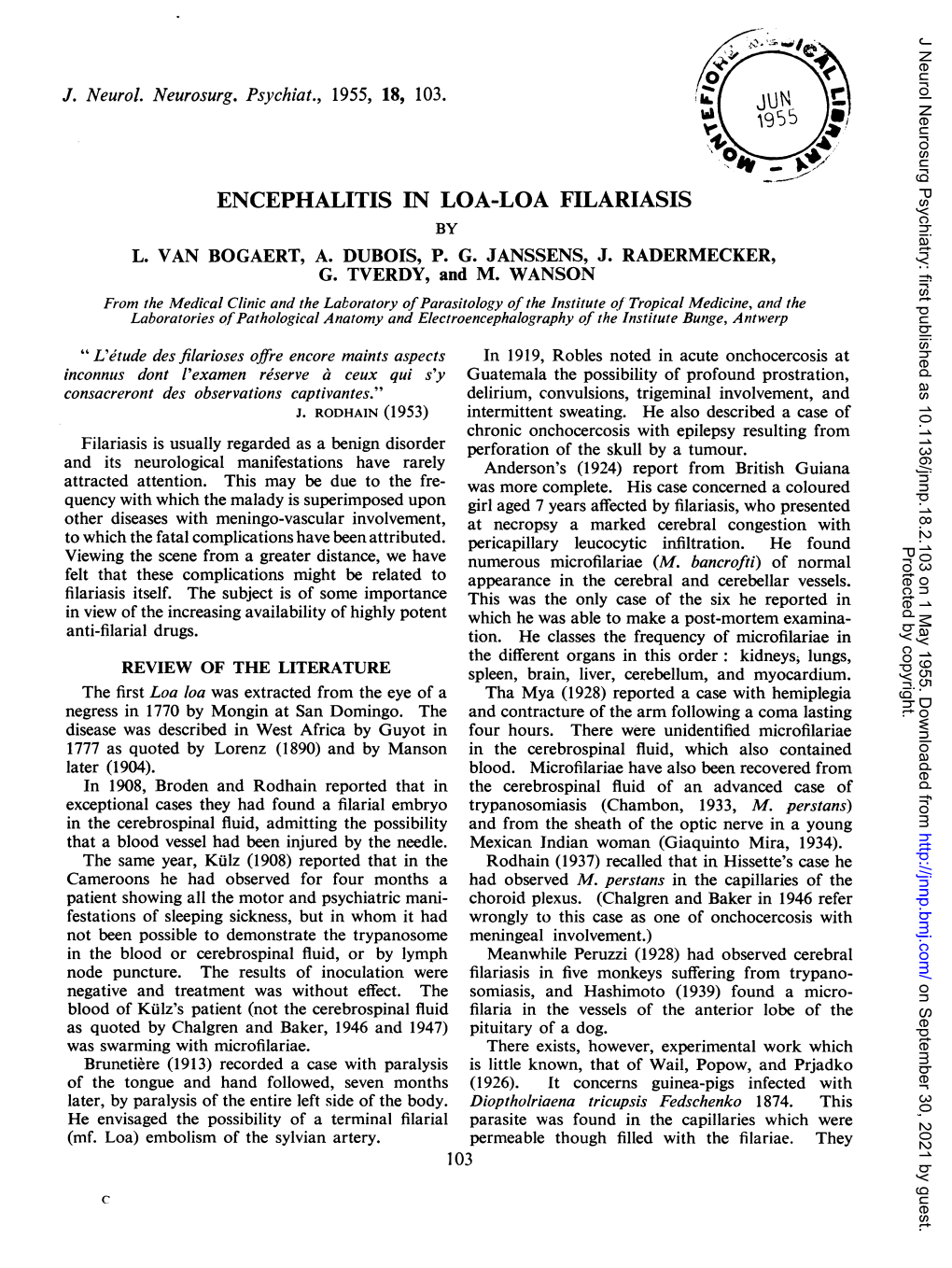 Encephalitis in Loa-Loa Filariasis by L