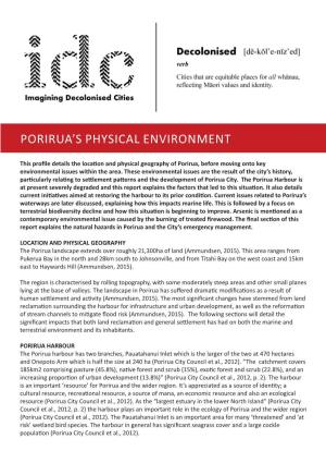 Porirua's Physical Environment