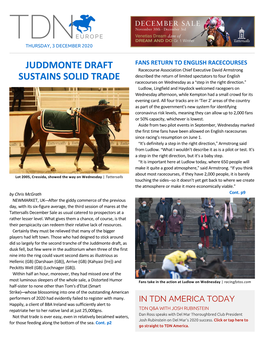 Juddmonte Draft Sustains Solid Trade