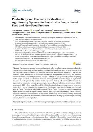 Productivity and Economic Evaluation of Agroforestry Systems for Sustainable Production of Food and Non-Food Products
