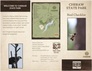 CHERAW STATE PARK Bird Checklist
