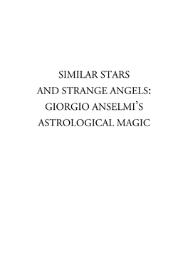 Giorgio Anselmi's Astrological Magic